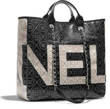 Printed Canvas Large Shopping Tote