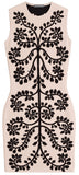 Floral Embroidered Intarsia Dress-Apricot