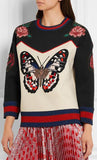 Embroidered Butterfly Bonded Cotton Jersey Studded Sweatshirt - DESIGNER INSPIRED FASHIONS