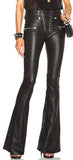 Black Faux-Leather Lace-up Flare Pants - DESIGNER INSPIRED FASHIONS