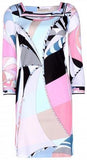 Printed Color-Block Square-Neck Jersey Silk Mini Dress - DESIGNER INSPIRED FASHIONS