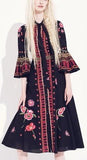 Amity Neck-Tie Midi Dress - Black - DESIGNER INSPIRED FASHIONS