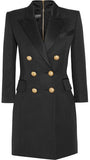 Double-breasted Suit Jacket-Dress in Black - DESIGNER INSPIRED FASHIONS