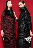 Embroidered White-Goose-Down Coat in Wine Red or Black - DESIGNER INSPIRED FASHIONS