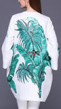 Banana Leaf Embellished Brocade Coat - DESIGNER INSPIRED FASHIONS