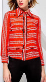 Printed Silk Blouse in Red - DESIGNER INSPIRED FASHIONS