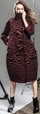 Embroidered White-Goose-Down Coat in Wine Red or Black - DESIGNER INSPIRED FASHIONS