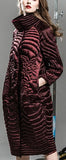 Embroidered White-Goose-Down Coat in Wine Red or Black - DESIGNER INSPIRED FASHIONS