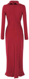 Ruffled Coat-Dress, Burgundy