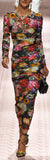 Floral Fitted Jersey Dress