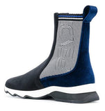 Paneled Two-Tone Ankle Boots - Red & Burgundy or Black & Blue