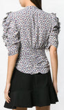 Floral Short-Sleeve Blouse | DESIGNER INSPIRED FASHIONS