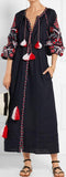 Poppy Embroidered Linen Maxi Dress