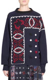 Navy Bandana Embroidered Sweater