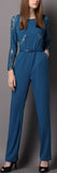 Lace Panel Jumpsuit in Black or Blue - DESIGNER INSPIRED FASHIONS