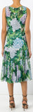 Hydrangea Print Pleated Dress