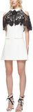 Lace Cape Mini Dress, Black & White - DESIGNER INSPIRED FASHIONS