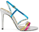 Metallic Leather Sandals with Sequins