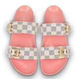 'Bom Dia' Flat Damier Mule