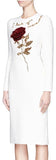 Rose Embellished Dress-White - DESIGNER INSPIRED FASHIONS