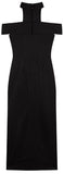 Black Cold-Shoulder Maxi Dress