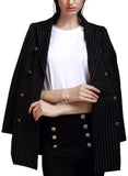 Double-Breasted Pinstripe Blazer - DESIGNER INSPIRED FASHIONS
