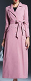 Full-Length Tie-Waist Coat in Pink - DESIGNER INSPIRED FASHIONS