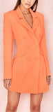 Double-Breasted Orange Blazer