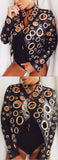 Hole-Embellished Faux-Leather Jacket - Black, Silver or Gold - DESIGNER INSPIRED FASHIONS