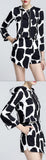 Cow Print Hooded Crop Top & Asymmetric Short Set