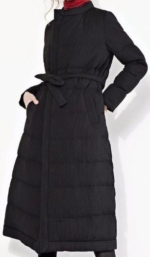 Long Waffle-Textured Puffer Down Coat in Black or Red - DESIGNER INSPIRED FASHIONS