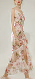 Button-Down Floral Lace-Paneled Dress