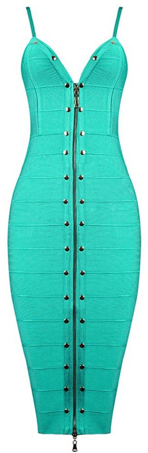 Studded Knee-Length Bandage Dress