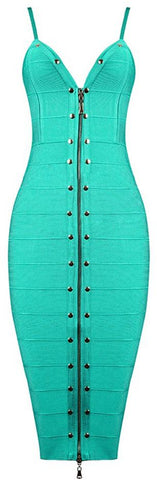 Studded Knee-Length Bandage Dress