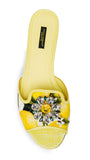 'Bianca' Lemon Printed Embellished Sandals | DESIGNER INSPIRED FASHIONS