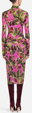 Floral-Print Dress with Neck-Tie