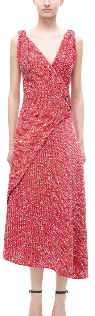 Twist Shoulder Drape Midi - DESIGNER INSPIRED FASHIONS