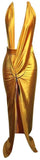 Gold Ruched Zipper-Slit Sleeveless Gown - DESIGNER INSPIRED FASHIONS