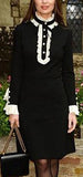 Black & White Contrast Ruffle Dress - DESIGNER INSPIRED FASHIONS
