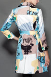 Multi Colored Printed Short Trench Coat - DESIGNER INSPIRED FASHIONS