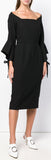 Flared Sleeve Dress, Black