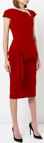 'Dandridge' Draped Ruffle Peplum Dress