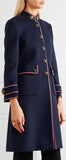Embellished Metallic-Trimmed Wool-Felt Coat