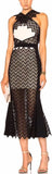 Black Zig-Zag Macrame Midi Dress