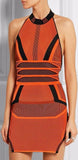 Engineered Mesh-Effect Sleeveless Mini Dress