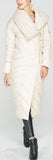 Side-Zip Long Puffer Coat, White