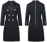 Long Black Double-Breasted Blazer - DESIGNER INSPIRED FASHIONS