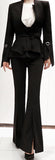 Black Flared Jacket & Pant Set