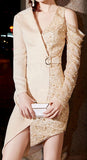 Asymmetrical Sequined Half-Blazer Dress | DESIGNER INSPIRED FASHIONS