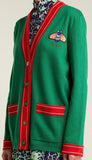 Bee-Embroidered Cardigan Sweater